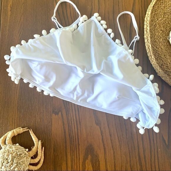 Yonique White Tropical Pom Pom Bikini - Picture 8 of 12